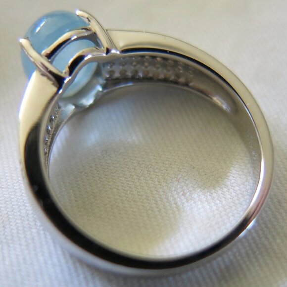 NWT $88 Blue Aquamarine With Rhodium Over Sterling Silver Ring Size 6 - Picture 4 of 12